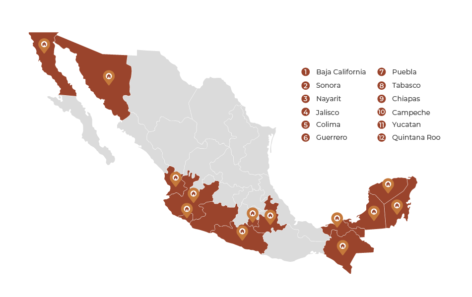 CADUEM presence across 12 states of Mexico
